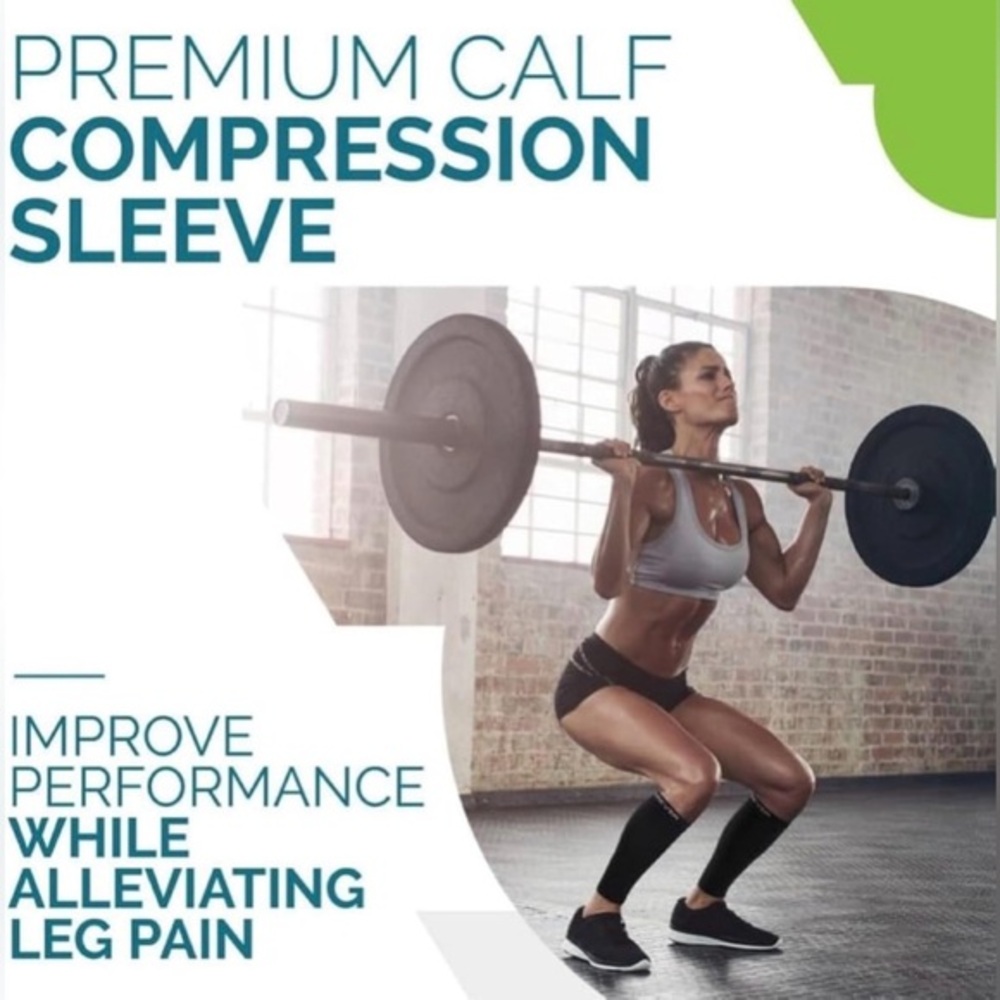 Run Forever Calf Compression Sleeves Black 20-30 mmHg Leg Support